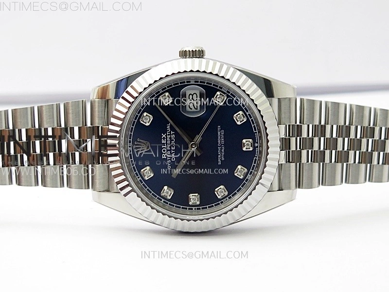 DateJust 41mm 126334 904 SS AR+F V2 1:1 Best Edition Blue Dial Diamonds Markers on Jubilee Bracelet DD3235
