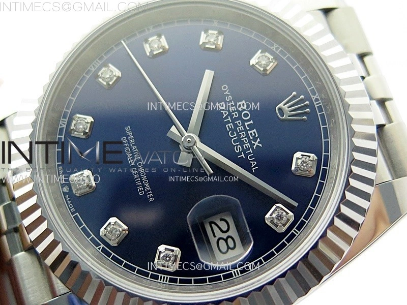DateJust 41mm 126334 904 SS AR+F V2 1:1 Best Edition Blue Dial Diamonds Markers on Jubilee Bracelet DD3235