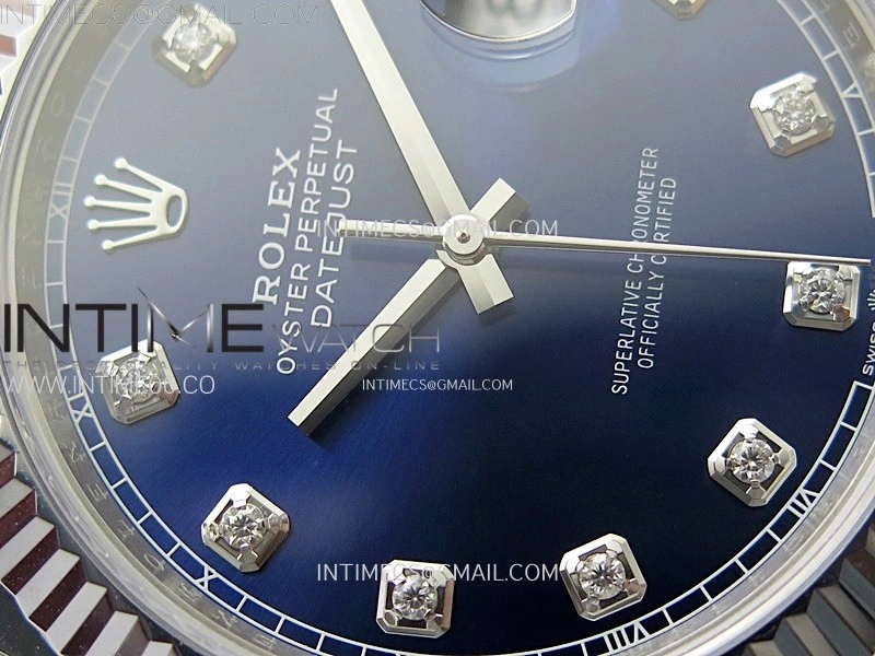 DateJust 41mm 126334 904 SS AR+F V2 1:1 Best Edition Blue Dial Diamonds Markers on Jubilee Bracelet DD3235