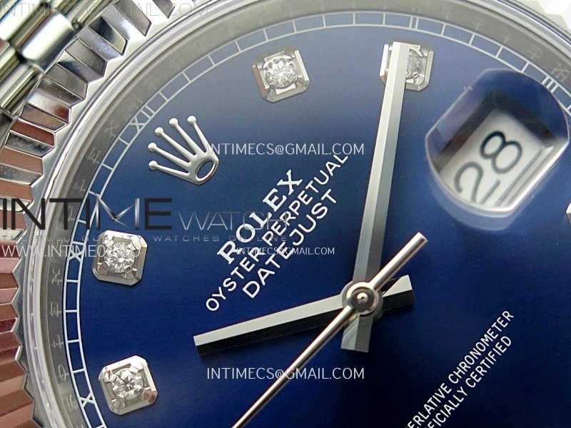 DateJust 41mm 126334 904 SS AR+F V2 1:1 Best Edition Blue Dial Diamonds Markers on Jubilee Bracelet DD3235