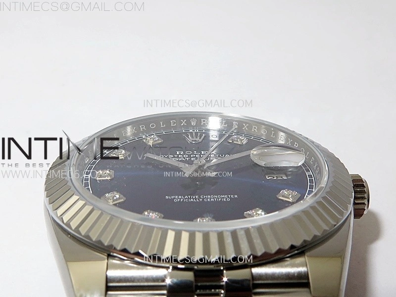 DateJust 41mm 126334 904 SS AR+F V2 1:1 Best Edition Blue Dial Diamonds Markers on Jubilee Bracelet DD3235