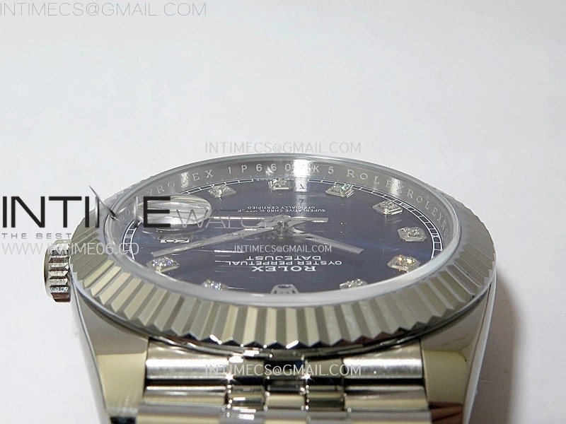 DateJust 41mm 126334 904 SS AR+F V2 1:1 Best Edition Blue Dial Diamonds Markers on Jubilee Bracelet DD3235