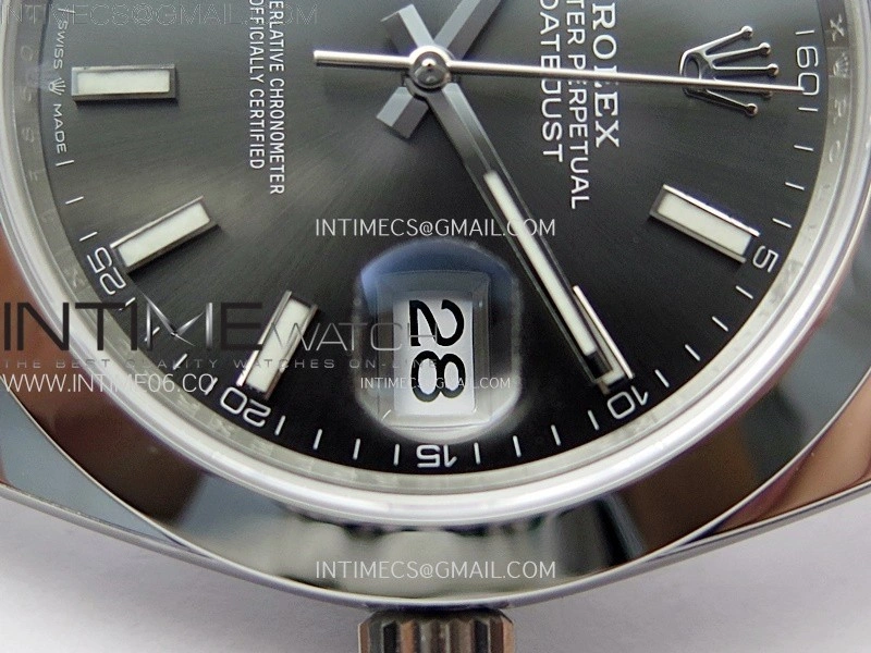 DateJust 41mm 126300 904 SS AR+F V2 1:1 Best Edition Rhodium Dial Sticks Markers on Oyster Bracelet DD3235