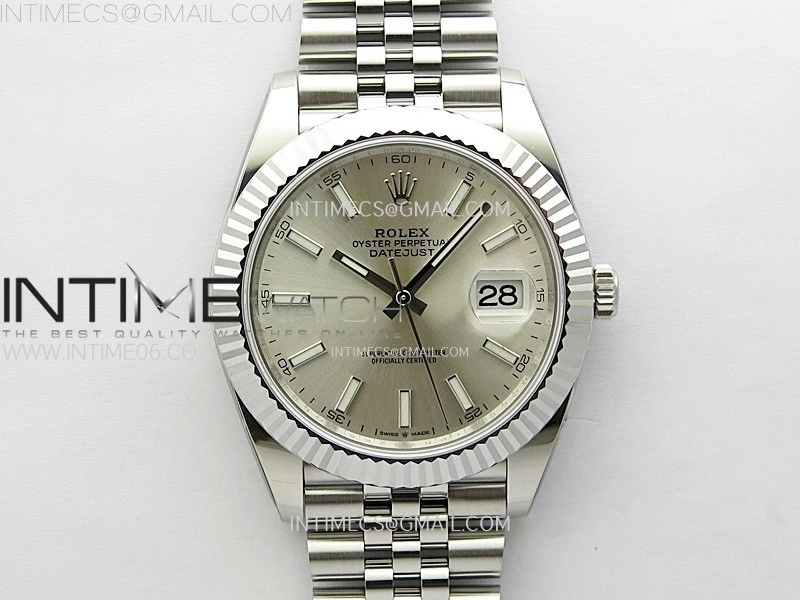 DateJust 41mm 126334 904 SS AR+F V2 1:1 Best Edition Silver Dial Sticks Markers on Jubilee Bracelet DD3235