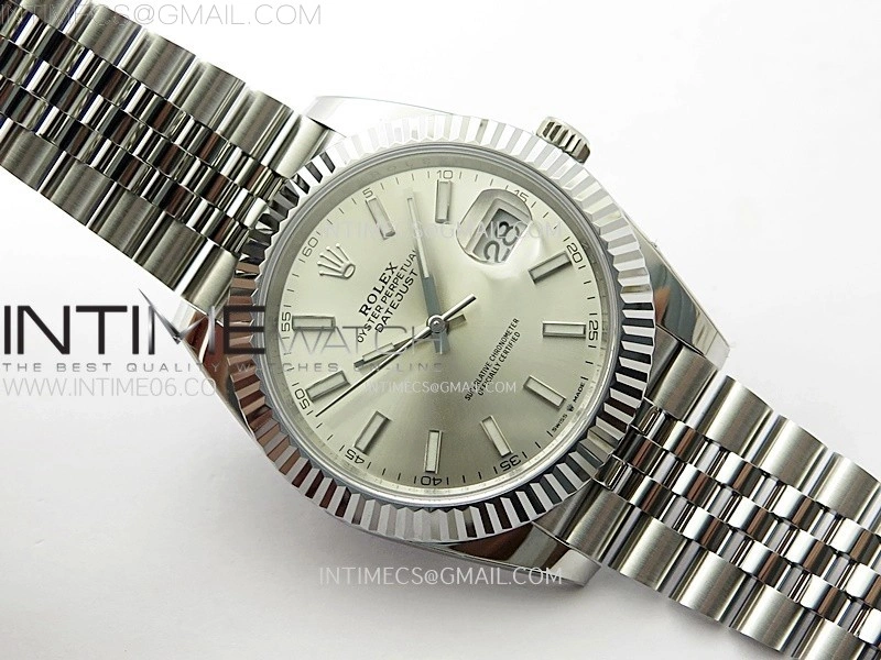 DateJust 41mm 126334 904 SS AR+F V2 1:1 Best Edition Silver Dial Sticks Markers on Jubilee Bracelet DD3235