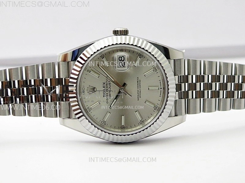 DateJust 41mm 126334 904 SS AR+F V2 1:1 Best Edition Silver Dial Sticks Markers on Jubilee Bracelet DD3235