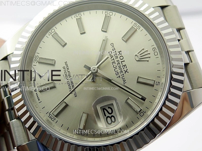 DateJust 41mm 126334 904 SS AR+F V2 1:1 Best Edition Silver Dial Sticks Markers on Jubilee Bracelet DD3235