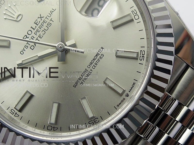 DateJust 41mm 126334 904 SS AR+F V2 1:1 Best Edition Silver Dial Sticks Markers on Jubilee Bracelet DD3235