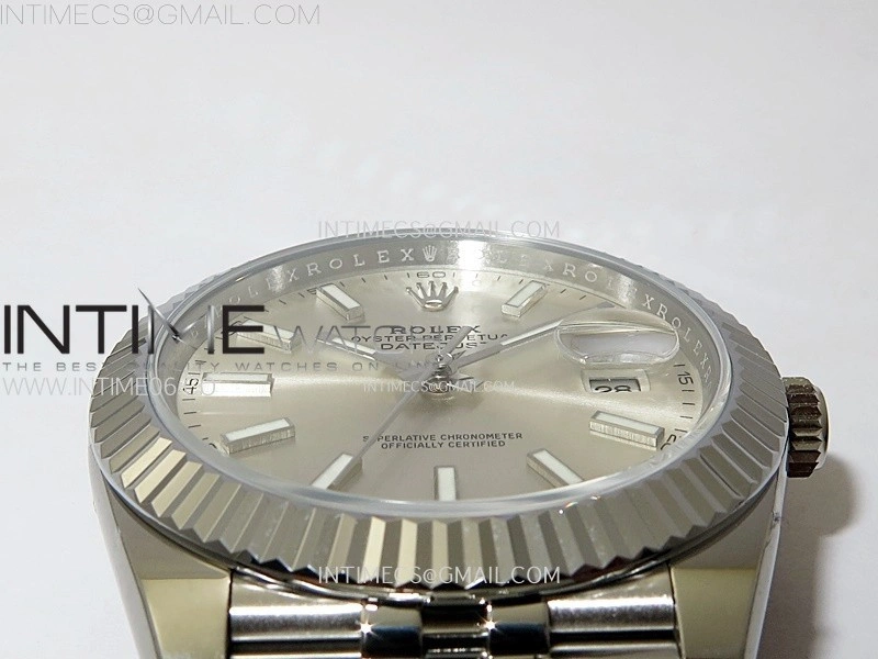 DateJust 41mm 126334 904 SS AR+F V2 1:1 Best Edition Silver Dial Sticks Markers on Jubilee Bracelet DD3235