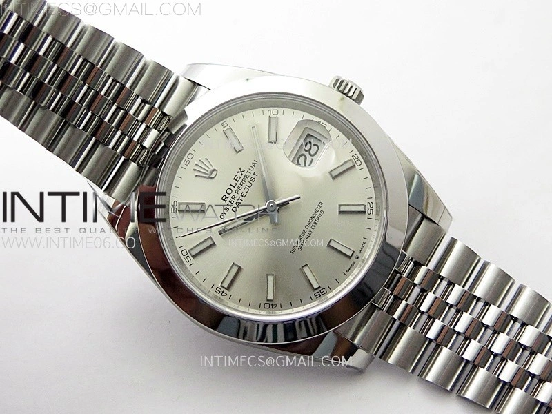 DateJust 41mm 126300 904 SS AR+F V2 1:1 Best Edition Silver Dial Sticks Markers on Jubilee Bracelet DD3235
