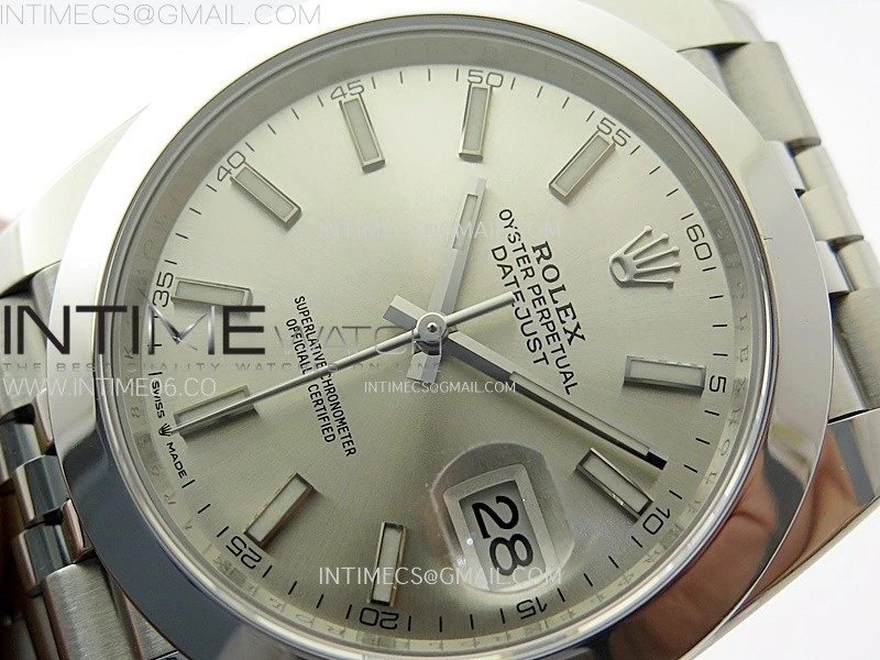 DateJust 41mm 126300 904 SS AR+F V2 1:1 Best Edition Silver Dial Sticks Markers on Jubilee Bracelet DD3235