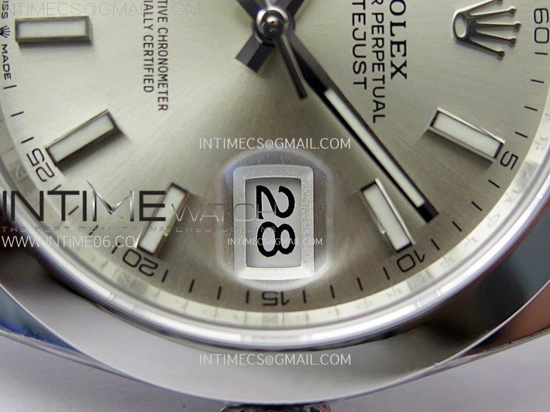 DateJust 41mm 126300 904 SS AR+F V2 1:1 Best Edition Silver Dial Sticks Markers on Jubilee Bracelet DD3235