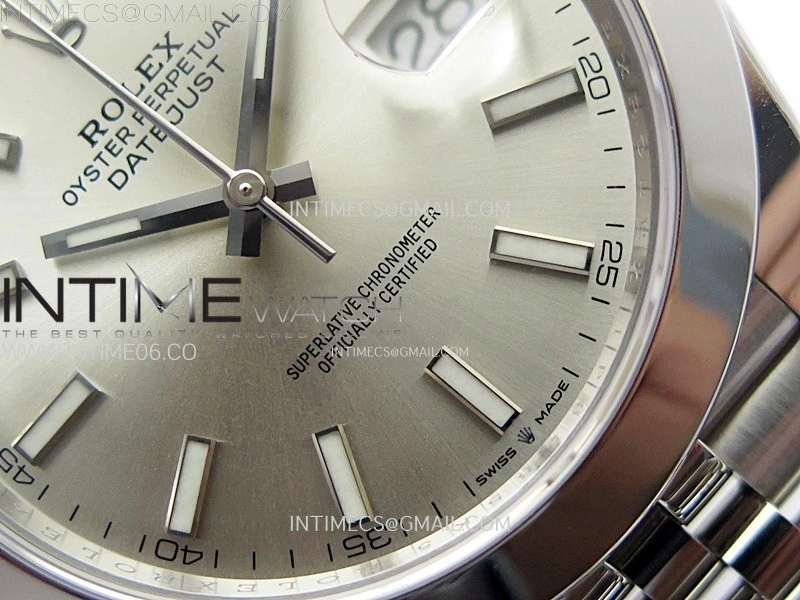 DateJust 41mm 126300 904 SS AR+F V2 1:1 Best Edition Silver Dial Sticks Markers on Jubilee Bracelet DD3235