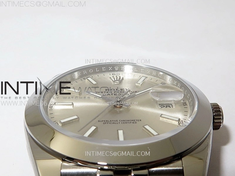 DateJust 41mm 126300 904 SS AR+F V2 1:1 Best Edition Silver Dial Sticks Markers on Jubilee Bracelet DD3235