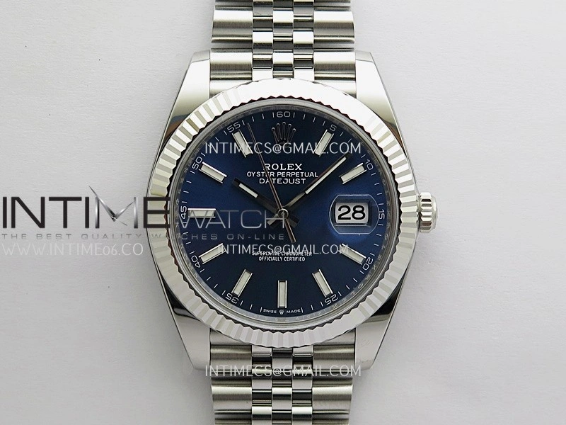 DateJust 41mm 126334 904L SS Clean Plus 1:1 Best Edition Blue Dial Stick Marker On Jubilee Bracelet DD3235