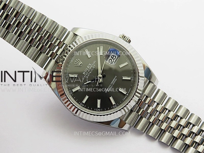 DateJust 41mm 126334 904L SS Clean Plus 1:1 Best Edition Gray Dial Stick Marker On Jubilee Bracelet DD3235