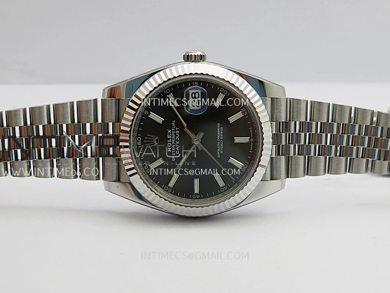 DateJust 41mm 126334 904L SS Clean Plus 1:1 Best Edition Gray Dial Stick Marker On Jubilee Bracelet DD3235