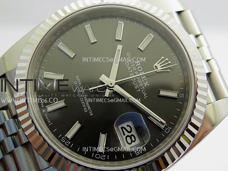 DateJust 41mm 126334 904L SS Clean Plus 1:1 Best Edition Gray Dial Stick Marker On Jubilee Bracelet DD3235