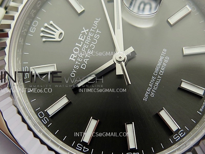 DateJust 41mm 126334 904L SS Clean Plus 1:1 Best Edition Gray Dial Stick Marker On Jubilee Bracelet DD3235