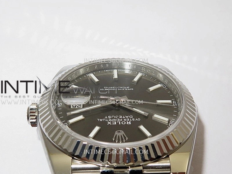 DateJust 41mm 126334 904L SS Clean Plus 1:1 Best Edition Gray Dial Stick Marker On Jubilee Bracelet DD3235
