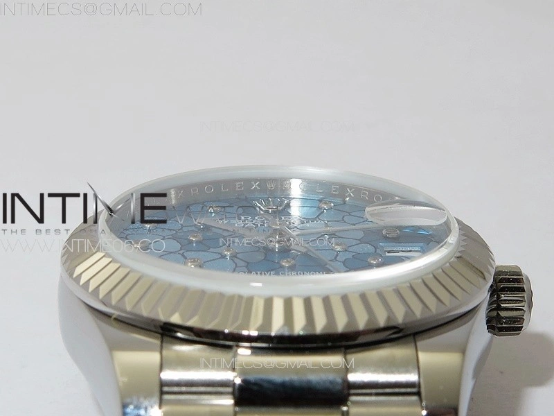 DateJust 31mm 278274 904L SS GMF Best Edition Blue Flowers Crystals Dial on 904L President Bracelet A2824
