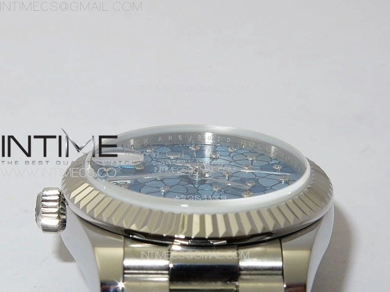 DateJust 31mm 278274 904L SS GMF Best Edition Blue Flowers Crystals Dial on 904L President Bracelet A2824