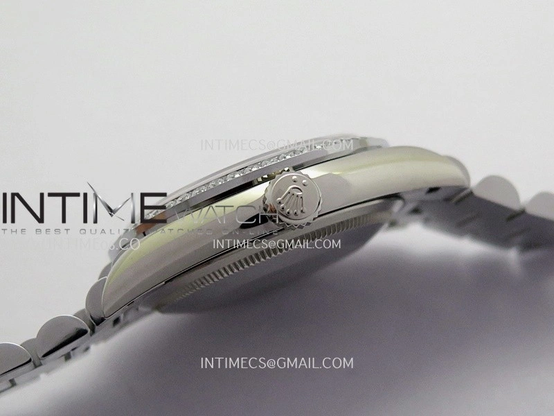 Day Date 128349 SS Gain Weight KF 1:1 Ice Blue Dial T Diamond Marker On President Bracelet A2836