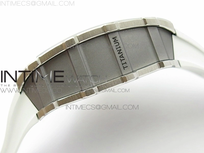 RM11-03 SS KVF 1:1 Best Edition Crystal Skeleton Dial on White Racing Rubber Strap A7750