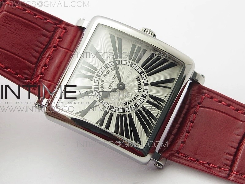 Master Square SS Ladies ZF 1:1 Best Edition White Roman Dial on Red Leather Strap Ronda Quartz