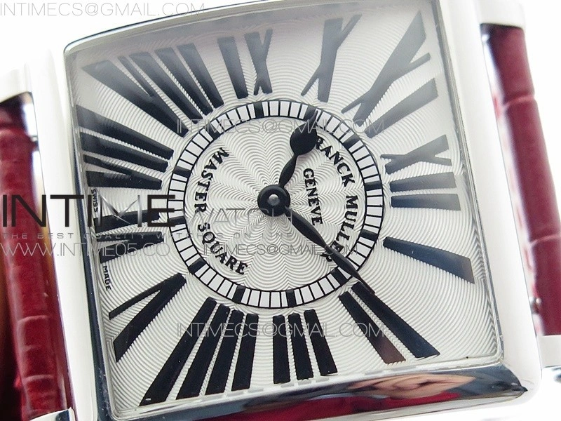 Master Square SS Ladies ZF 1:1 Best Edition White Roman Dial on Red Leather Strap Ronda Quartz