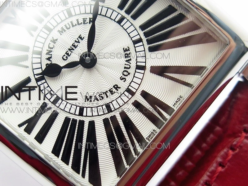 Master Square SS Ladies ZF 1:1 Best Edition White Roman Dial on Red Leather Strap Ronda Quartz