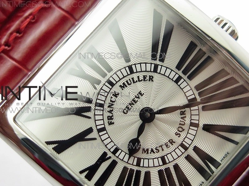 Master Square SS Ladies ZF 1:1 Best Edition White Roman Dial on Red Leather Strap Ronda Quartz