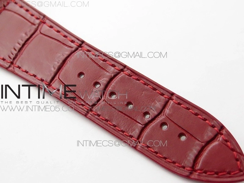 Master Square SS Ladies ZF 1:1 Best Edition White Roman Dial on Red Leather Strap Ronda Quartz