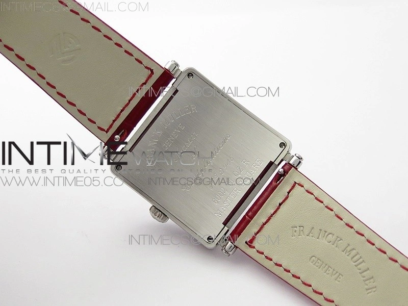 Master Square SS Ladies ZF 1:1 Best Edition White Roman Dial on Red Leather Strap Ronda Quartz