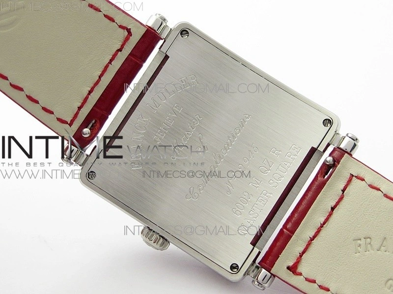 Master Square SS Ladies ZF 1:1 Best Edition White Roman Dial on Red Leather Strap Ronda Quartz