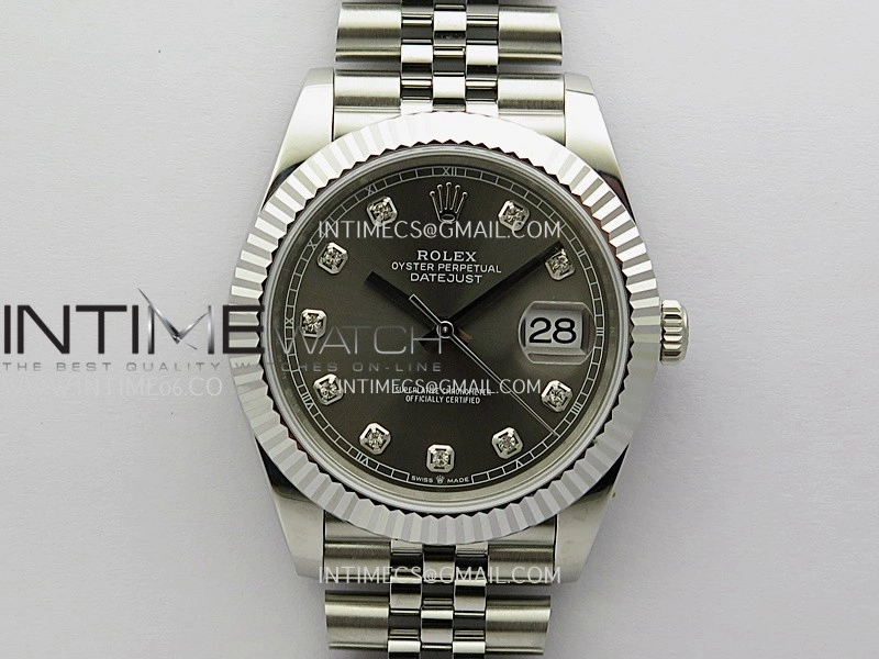 DateJust 41mm 126334 904 SS QF V2 1:1 Best Edition Rhodium Dial Diamond Marker On Jubilee Bracelet SH3235