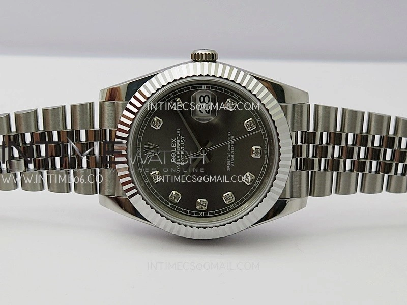 DateJust 41mm 126334 904 SS QF V2 1:1 Best Edition Rhodium Dial Diamond Marker On Jubilee Bracelet SH3235