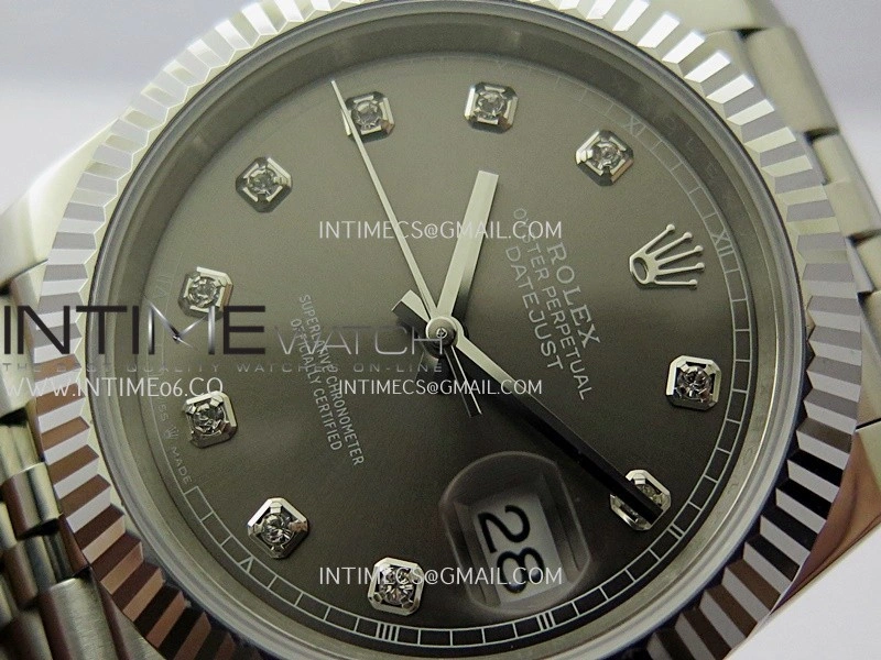 DateJust 41mm 126334 904 SS QF V2 1:1 Best Edition Rhodium Dial Diamond Marker On Jubilee Bracelet SH3235