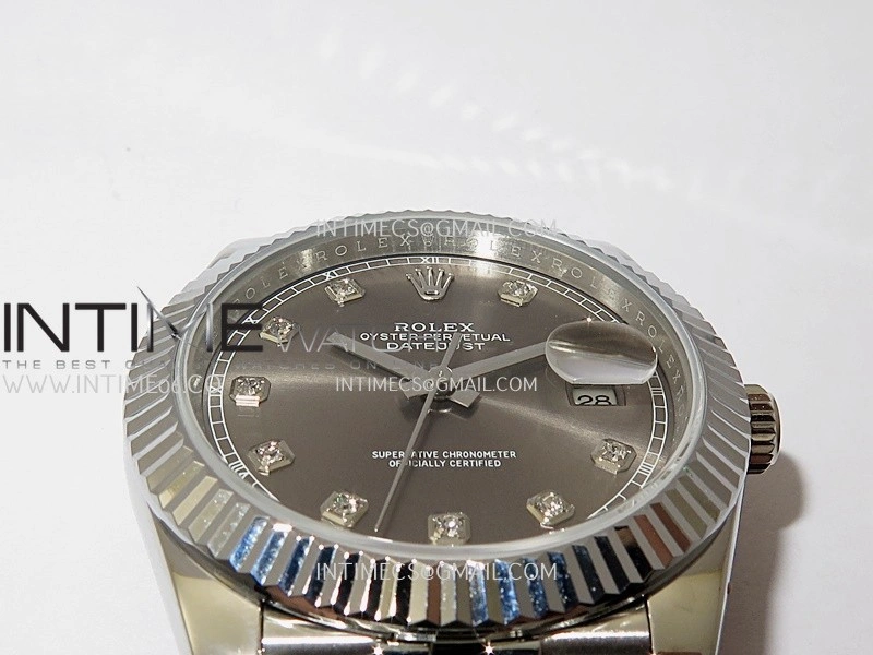 DateJust 41mm 126334 904 SS QF V2 1:1 Best Edition Rhodium Dial Diamond Marker On Jubilee Bracelet SH3235