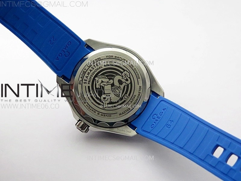 Seamaster 6000M Ultra Deep SS TF 1:1 Best Edition White Dial Blue Ceramic Bezel on Black Rubber Strap A2824