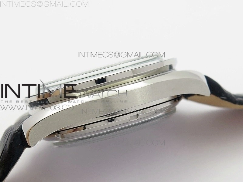 SpeedMaster MoonWatch SS V2 OMF 1:1 Best Edition Black Dial White Handset on Black Leather Strap A9300