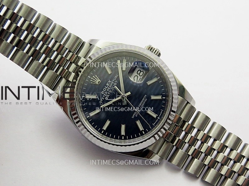 DateJust 36mm 126234 904L SS VF 1:1 Best Edition Blue Fluted Dial Stick Markers On Jubilee Bracelet DD3235
