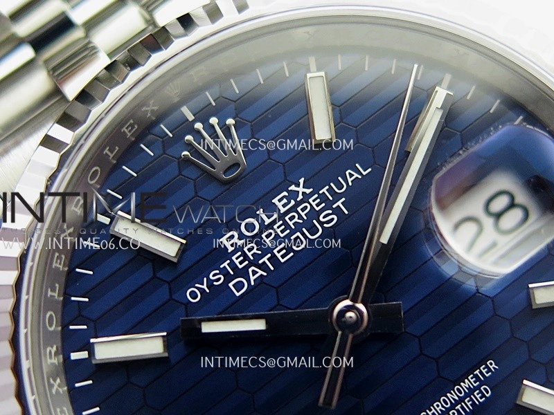 DateJust 36mm 126234 904L SS VF 1:1 Best Edition Blue Fluted Dial Stick Markers On Jubilee Bracelet DD3235