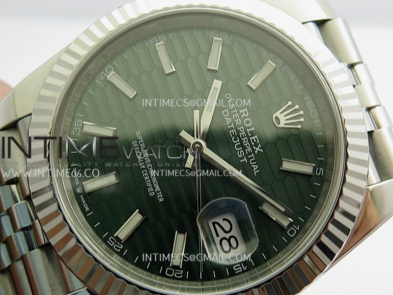 DateJust 41 126334 904L SS VF 1:1 Best Edition Green Fluted Dial Stick Marker On Jubilee Bracelet DD3235