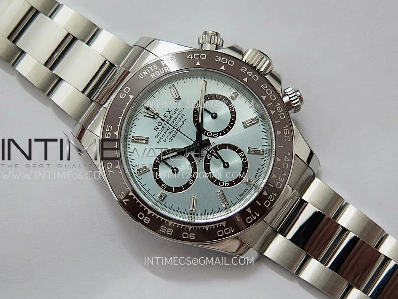 Daytona 126506 904L SS VF 1:1 Best Edition Ice Blue Dial T Diamond Marker On 904L SS Bracelet DD4131