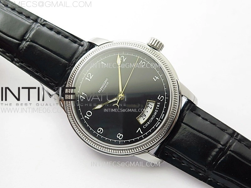 Tonda pf SS VRF Best Eidtion Black Dial Yellow Gold Handset on Black Leather Strap PF331