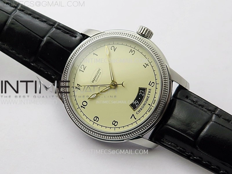 Tonda pf SS VRF Best Eidtion Ivory Dial Yellow Gold Handset on Black Leather Strap PF331