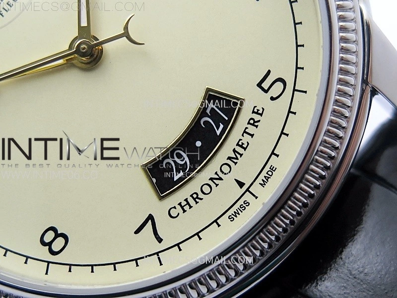Tonda pf SS VRF Best Eidtion Ivory Dial Yellow Gold Handset on Black Leather Strap PF331