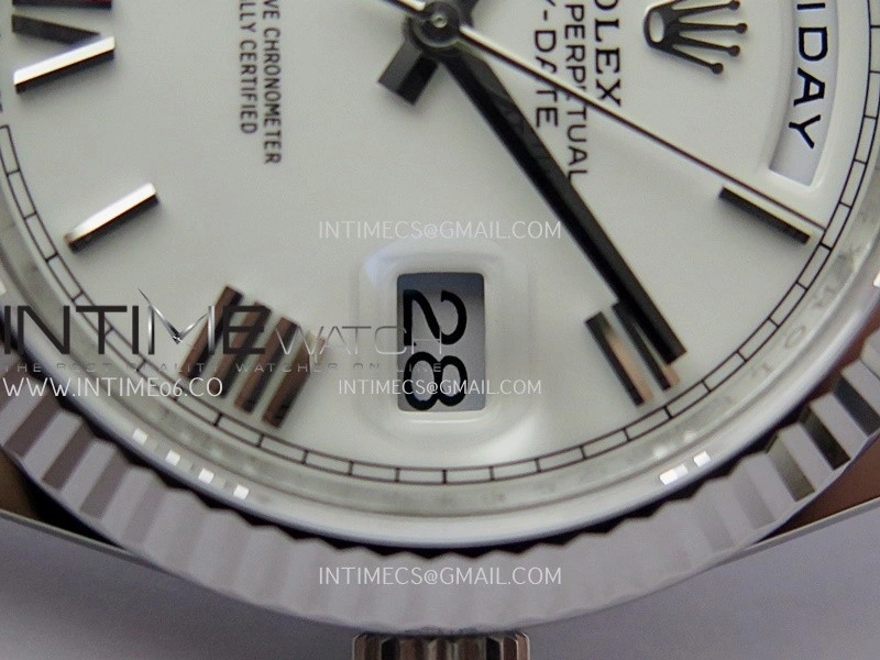 Day Date 228239 40mm 904L SS VSF 1:1 Best Edition White Dial Roman Markers On SS President Bracelet DD3255