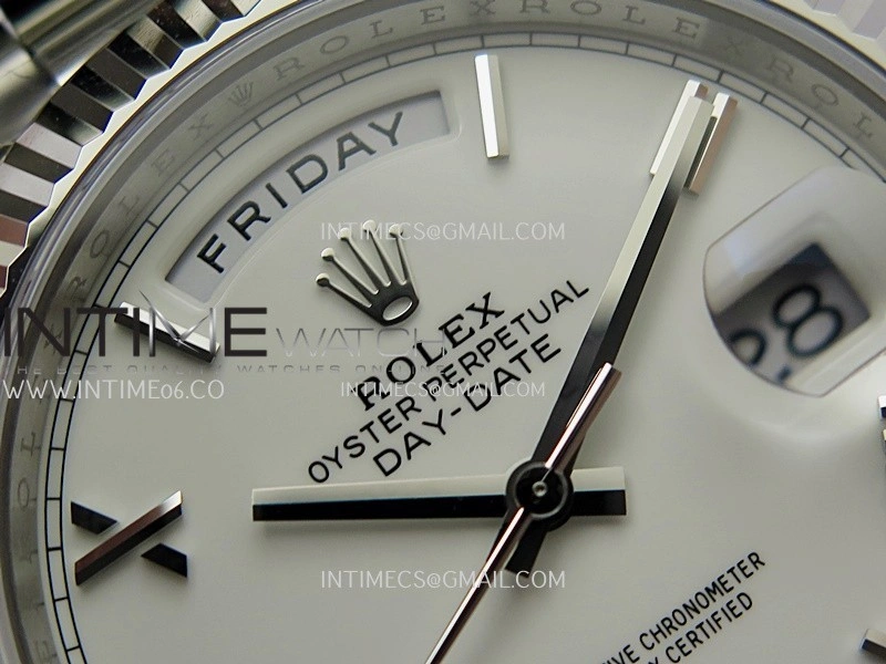 Day Date 228239 40mm 904L SS VSF 1:1 Best Edition White Dial Roman Markers On SS President Bracelet DD3255